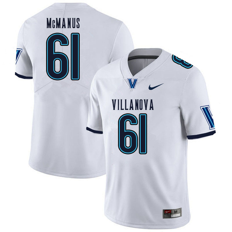 Men #61 Dan McManus Villanova Wildcats College Football Jerseys Sale-White